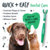 Bugalugs tandenborstel voor honden en katten - Met driekoppige borstelkop - Gebitsverzorging huisdieren - Groen/wit - Afbeelding 6