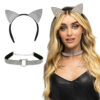 Accessoire set - Kat - Diadeem en choker - Met diamantjes - 2-delig