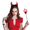 Accessoire set - Duivel - Diadeem en drietand - 2-delig - Rood - Afbeelding 4