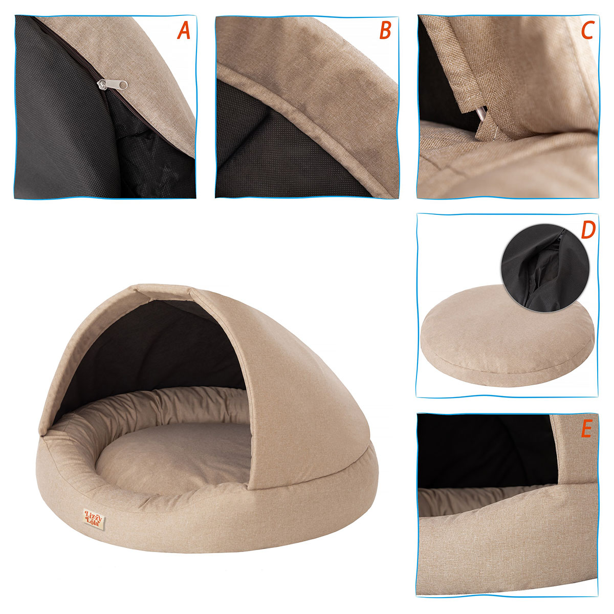 Lizzy & Lola - Hondenmand Cavy XXL - Sand - 100 cm - Afbeelding 6