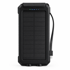 Alternative view of Sanyano solar powerbank - Met zaklamp en kompas - Draadloos opladen - 30000 mAh - 20W - Zwart