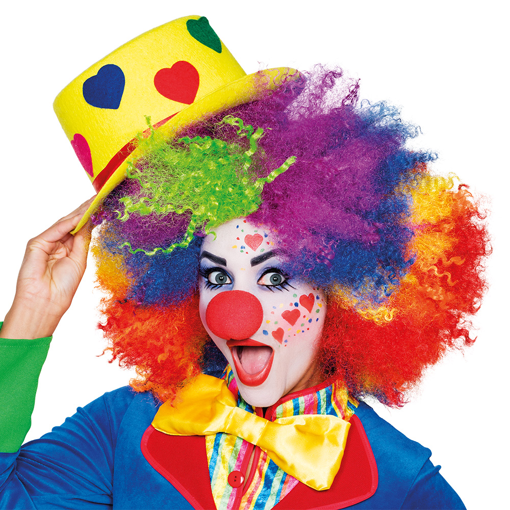 Schminkset clown - Make-up kit met clownsneus, kwastje en spons - Gezichtsschmink - 6-delig - Afbeelding 2