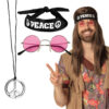 Accessoire set - Hippie - Peace - Hoofdband, partybril en ketting - 3-delig