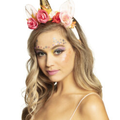 Alternative view of Schminkset eenhoorn - Glitter make-up kit met stencil en strass steentjes - Unicorn schmink - 6-delig