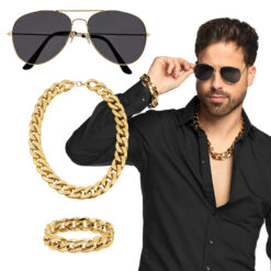 Accessoire set - Pimp - Armband, partybril en ketting - 3-delig