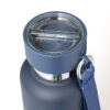 Thermosfles met drinkbeker - Inclusief draaglus en draagkoord met karabijnhaak - RVS - 500 ml - Donkerblauw - Afbeelding 4