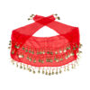 Accessoire set - Buikdanseres - Hoofdband, riem, armbanden - 4-delig - Rood - Afbeelding 4