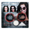 Schminkset day of the dead - Make-up kit met oogdecoratie en strass steentjes - Dia de los muertos schmink - 6-delig