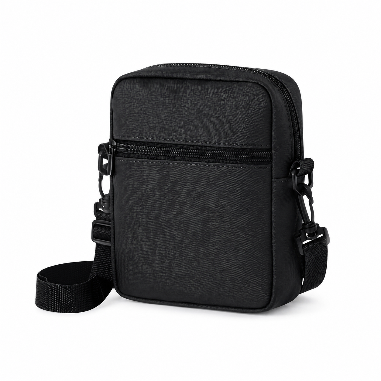 Schoudertas van PU - Crossbody tas met voorvak - Zwart