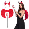 Accessoire set - Duivel - Diadeem, vleugels en drietand - 3-delig - Rood