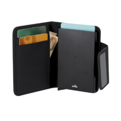 RFID pasjeshouder - Gerecycled PU - 4 compartimenten - Zwart