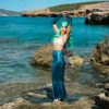 Schminkset zeemeermin - Glitter make-up kit met stencil en strass steentjes - Mermaid schmink - 6-delig - Afbeelding 3
