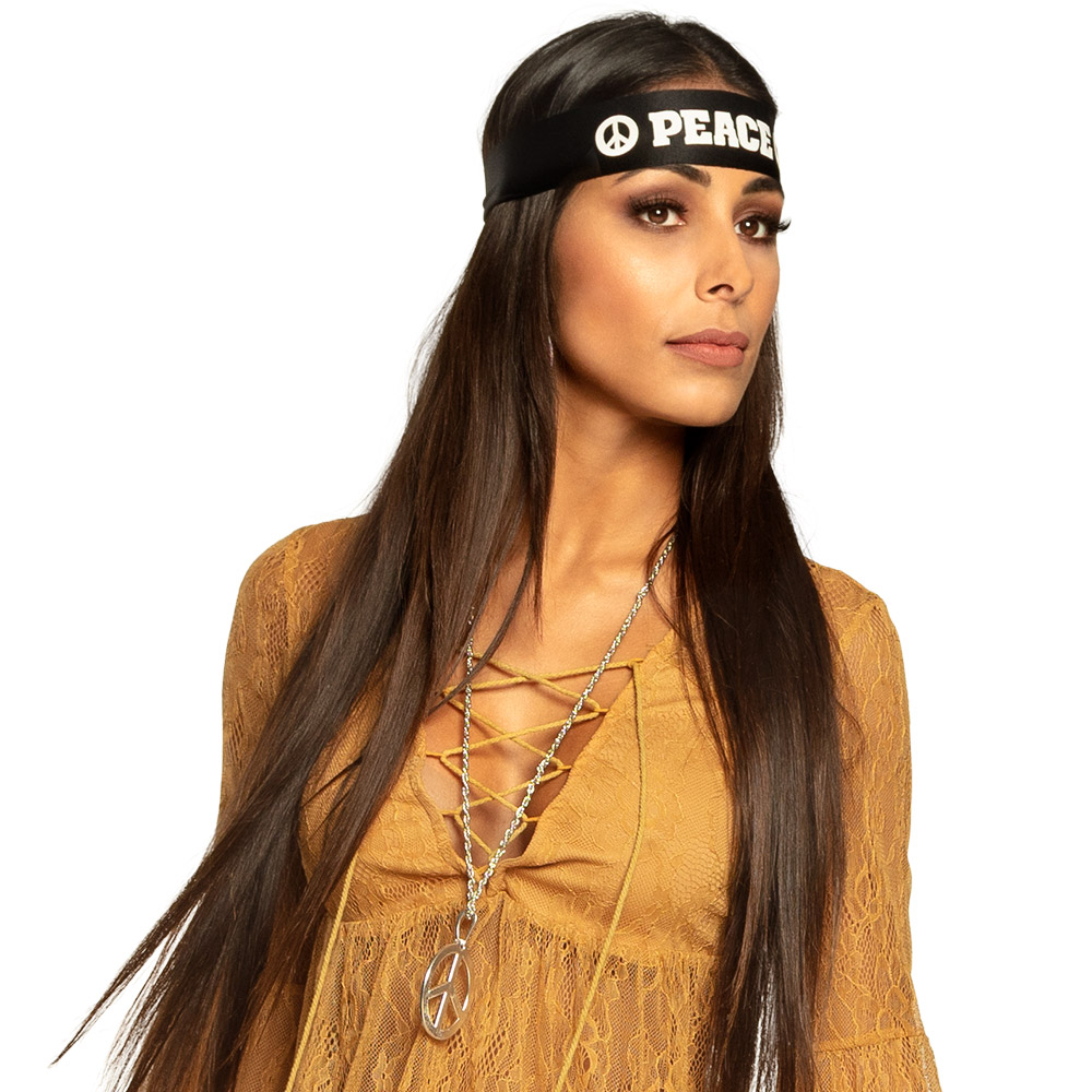 Accessoire set - Hippie - Peace - Hoofdband, partybril en ketting - 3-delig - Afbeelding 7