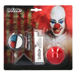 Schminkset horror clown - Make-up kit met clownsneus - Gezichtsschmink - 5-delig