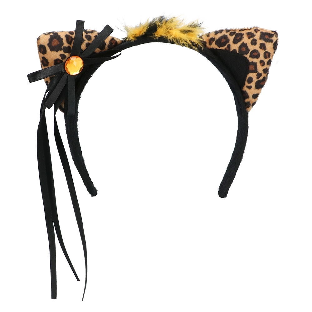 Accessoire set - Luipaard - Diadeem, staart, choker en armbanden - 5-delig - Afbeelding 3