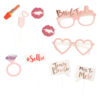 Fotobooth props Bride to be - Papieren foto props voor vrijgezellenfeest - Roze/wit - 10-delig