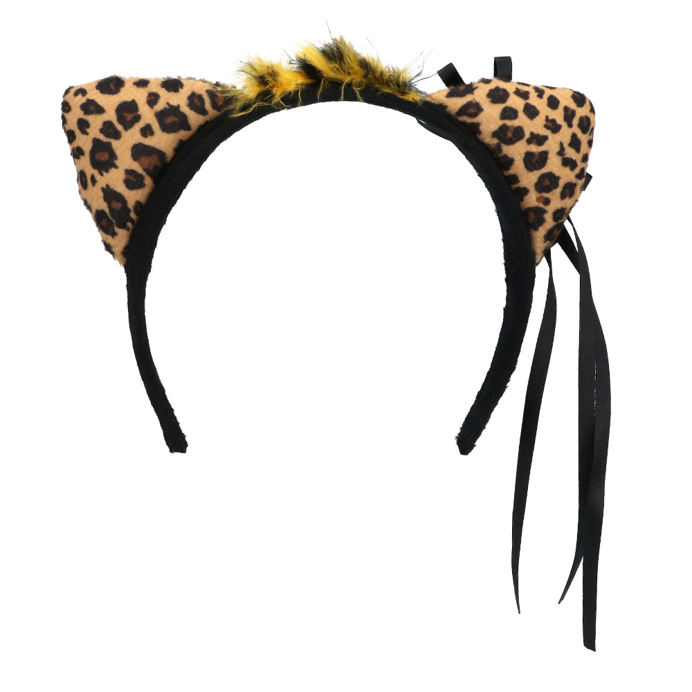 Accessoire set - Luipaard - Diadeem, staart, choker en armbanden - 5-delig - Afbeelding 2