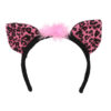 Accessoire set - Luipaard - Diadeem, staart, choker en armbanden - 5-delig - Roze - Afbeelding 3
