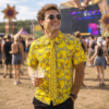 Bad eendjes stropdas - Festival stropdas - Gele Duck Print - 70 cm - Afbeelding 4