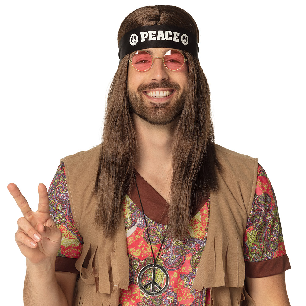 Accessoire set - Hippie - Peace - Hoofdband, partybril en ketting - 3-delig - Afbeelding 6