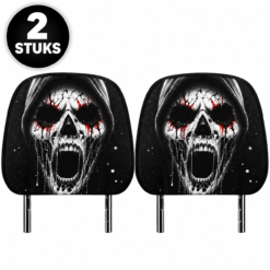 Halloween Auto Hoofdsteunhoezen – Horror Schedel – 2 stuks