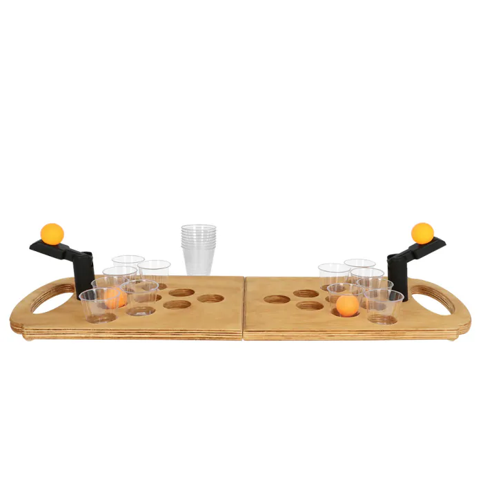Drankspel Shot pong - 20 shotglaasjes, 2 schieters en 4 ballen - Afbeelding 2