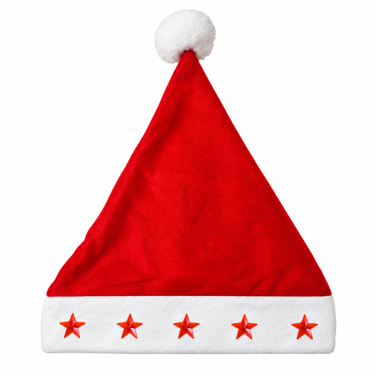 LED Kerstmuts met Lichtgevende Sterren – Rode Kerstmuts met Verlichting - 12 stuks - Afbeelding 2