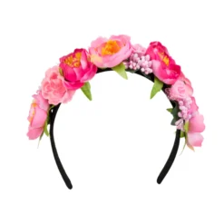 Alternative view of Bloemen haarband - Diadeem - Roze