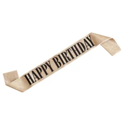 Alternative view of Sjerp Happy Birthday - Goud met zwarte letters - 150 cm
