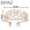 Birthday tiara - Kroontje met steentjes - Roségoud - Afbeelding 3
