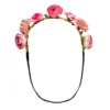Bloemen hoofdband - Bloemenkrans met elastiek - Roze - Afbeelding 2