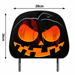Alternative view of Halloween Auto Hoofdsteunhoezen – Pompoen gezicht – 2 stuks