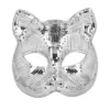 Kattenmasker disco - Dierenmasker met elastieken sluiting - Zilver - Afbeelding 2