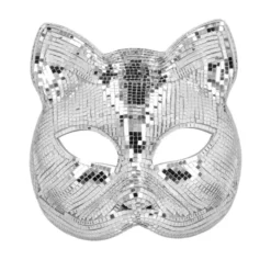 Alternative view of Kattenmasker disco - Dierenmasker met elastieken sluiting - Zilver