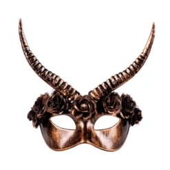 Alternative view of Masker met hoorns - Halloween - Brons/Zwart