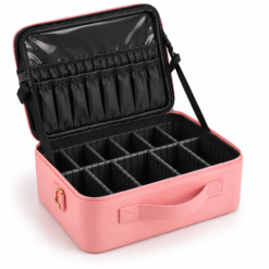 Alternative view of Duradis - Beautycase met make-up spiegel - Met touch lichtbediening - 7 vakken - Roze