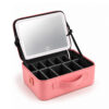 Duradis - Beautycase met make-up spiegel - Met touch lichtbediening - 7 vakken - Roze - Afbeelding 4