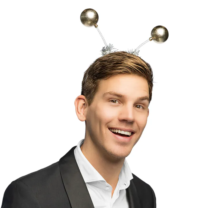 Diadeem met kerstballen - Haarband - Kerst - Goud & Zilver - Afbeelding 4