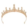 Metalen tiara - Kroontje met steentjes - Roségoud - Afbeelding 4