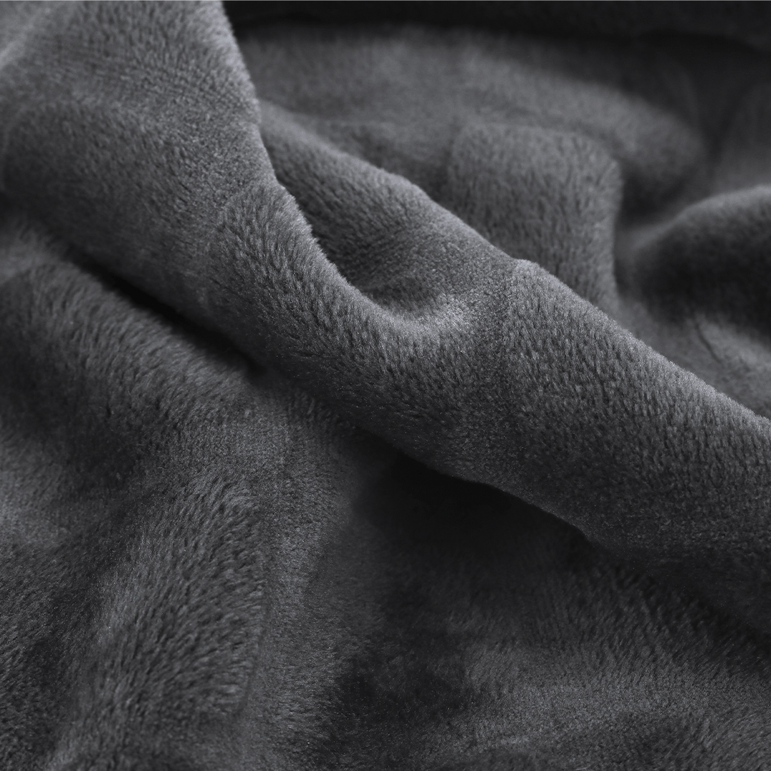 Fleece deken - 170 x 130 cm - Grijs - Afbeelding 6