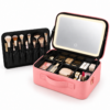 Duradis - Beautycase met make-up spiegel - Met touch lichtbediening - 7 vakken - Roze
