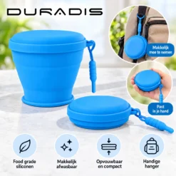 Alternative view of Opvouwbare siliconen drinkbeker - Sky Blue - 200 ml