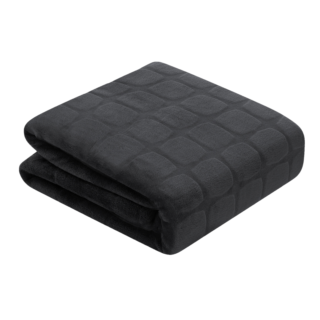 Fleece deken - 170 x 130 cm - Grijs - Afbeelding 3