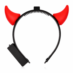 Halloween duivel diadeem – Haarband met LED Verlichting – Rode Hoorntjes