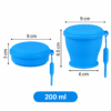 Opvouwbare siliconen drinkbeker - Sky Blue - 200 ml - Afbeelding 4