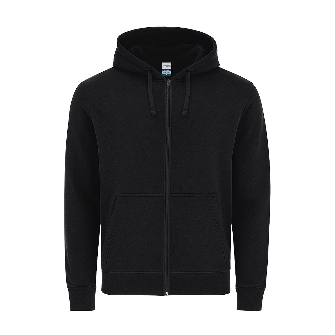 Unisex zwart vest met ritssluiting en capuchon - 280 g/m² - Maat XL