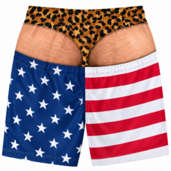 Alternative view of Grappige zwembroek met panter string en Amerikaanse vlag - Maat XL