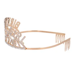 Alternative view of Birthday tiara - Kroontje met steentjes - Roségoud
