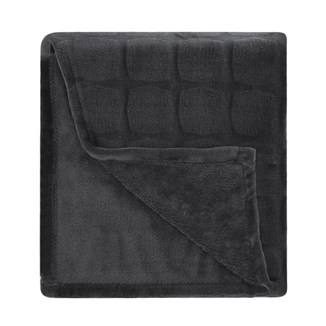 Fleece deken - 170 x 130 cm - Grijs - Afbeelding 5