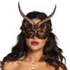 Masker met hoorns - Halloween - Brons/Zwart
